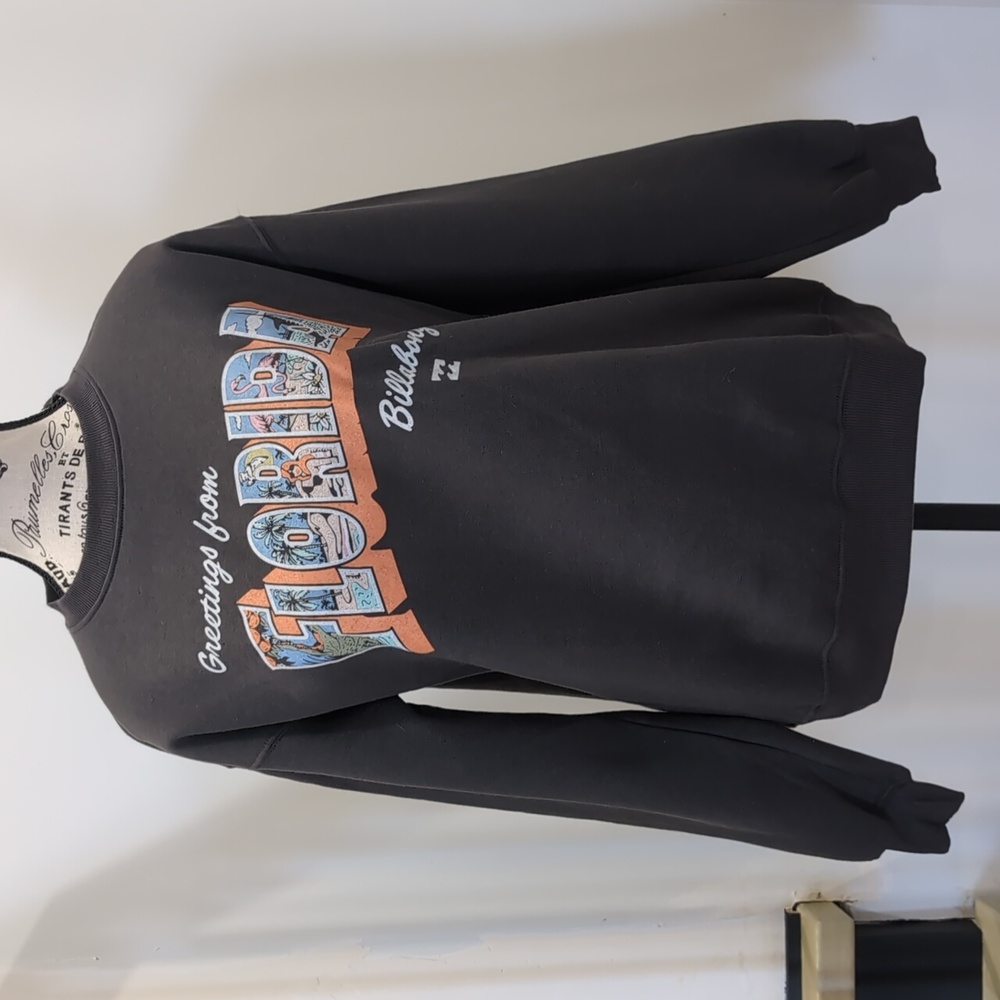 BILLABONG | Women's Dark Grey Greetings From Florida Fleece Lined Sweatshirt